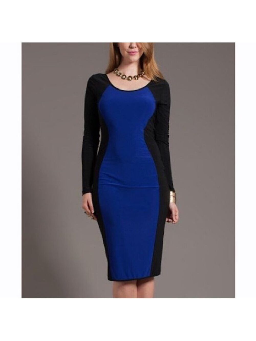 Women’s Symphony Blue Black Body Con Dress S 💕
